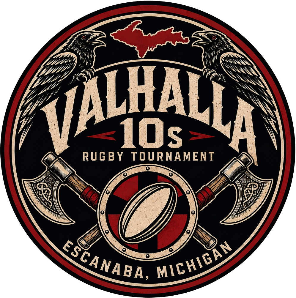 Valhalla 10s Rugby Tournament — official logo, Escanaba Michigan