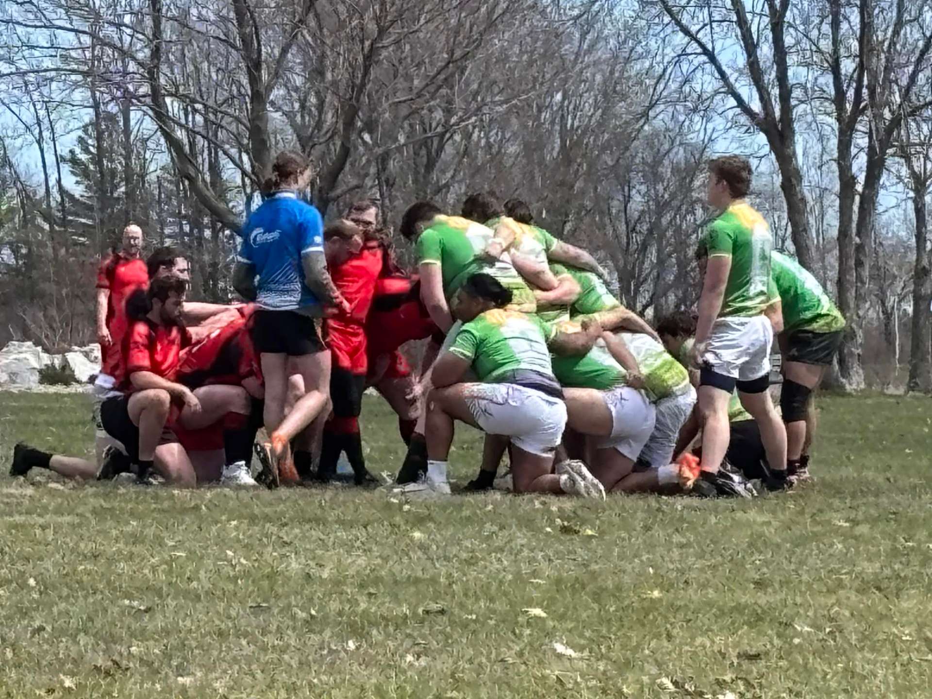 Berserkers packing a scrum against another club at a tournament